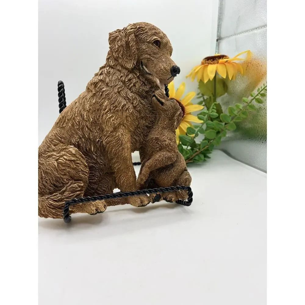 Golden Retriever And Puppy. Plaque By Fig Graphics 1991.